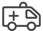 A black and white icon of an ambulance.